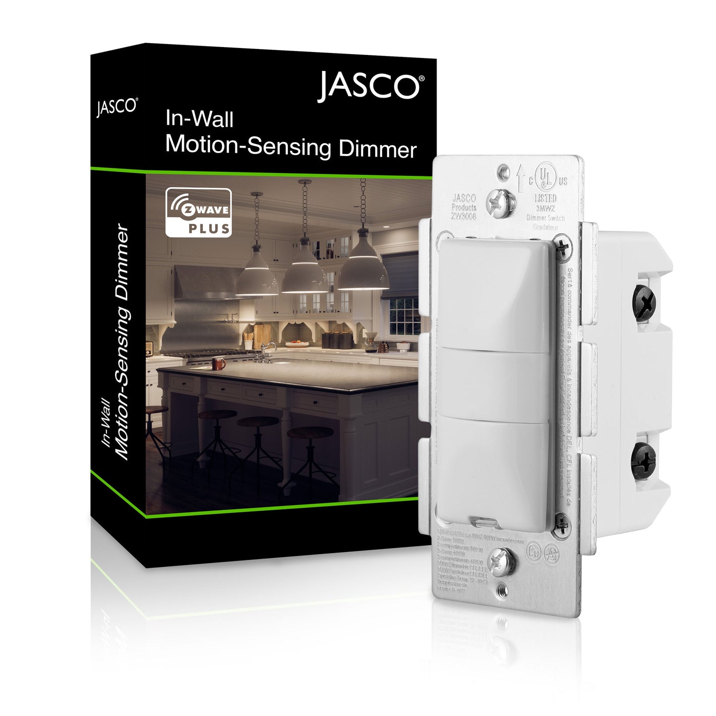 Jasco Z-Wave Motion Sensing Dimmer, In-Wall, Cfl-LED, 500swb