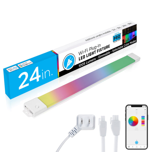 JascoPro Wi-Fi Plug-In LED Color-Changing Light Fixture, 24in., Dimmable